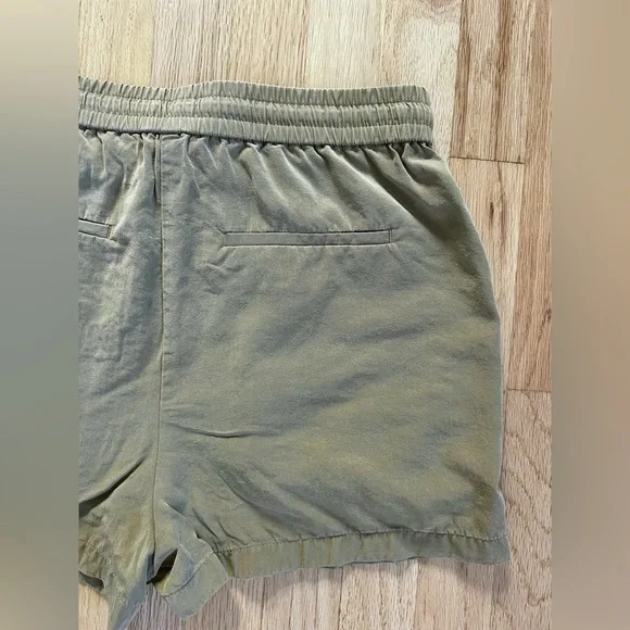 REISS isador drawstring short pull on tencel khaki safari size 6 US - Picture 11 of 12